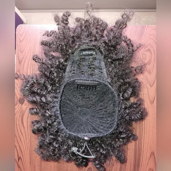 Puff Drawstring Ponytail w/Bangs Kinky Curly Hair Clip in Bangs Short Ponytail - Picture 6 of 8